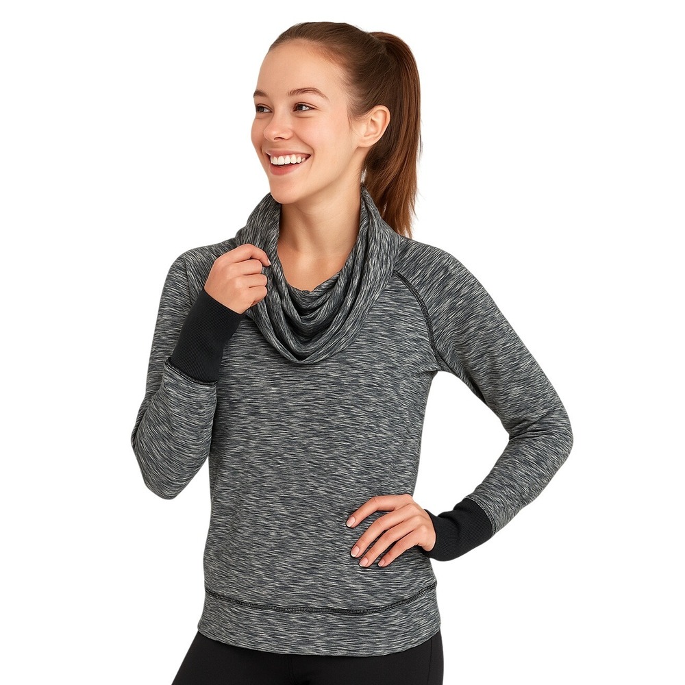 GEAR Sweatshirt Pullover Cowl Neckline Thumbholes Size‎ XS Stretch Athleisure